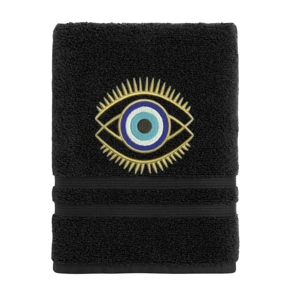 Hand Evil Eye Embroidered Hand towel Pick one New Made to order Black - Picture 10 of 16